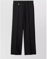 Burberry - Wool Silk Blend Mid-Rise Wide-Leg Trousers - Lyst
