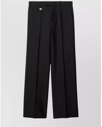 Burberry - Wool Silk Blend Mid-Rise Wide-Leg Trousers - Lyst