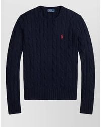 Polo Ralph Lauren - Cable-Knit Slim Fit Cotton Crewneck Jumper - Lyst
