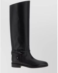 Jimmy Choo - Knee-High Strap Detail Round Toe Boots - Lyst