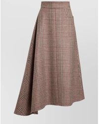 Patou - Asymmetric Houndstooth Midi Skirt - Lyst