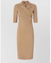 Pinko - Wrap Midi Dress V Neckline Waist Tie - Lyst