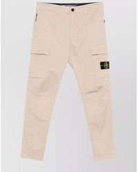Stone Island - Cargo Trousers With Belt Loops And Pockets - Lyst
