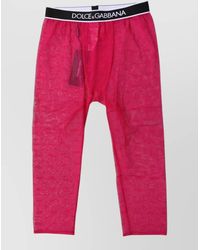 Dolce & Gabbana - Logo-Print Cropped Tights - Lyst