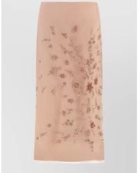 Fendi - Silk Embroidered Midi Skirt - Lyst