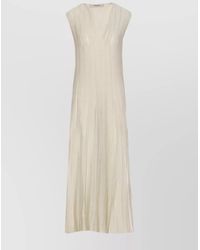 Golden Goose - Long Sleeve Maxi Length Ribbed Texture Dress - Lyst