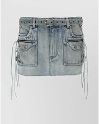 Balenciaga - Denim Mid-Rise Mini Skirt - Lyst