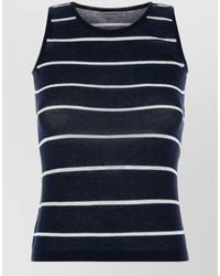 Balenciaga - Knit Tank Top Round Neck Stripes - Lyst