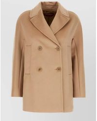 Max Mara - Double-Breasted Wool Coat Featuring Side Pockets - Lyst