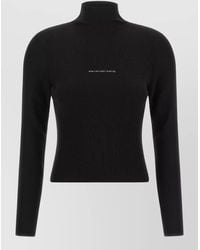 Alexander Wang - Logo Rib Knit High Neck Sweater - Lyst