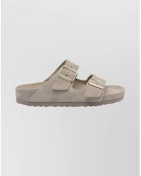 Birkenstock - Suede Leather Arizona Exquisite Flat Sandals - Lyst