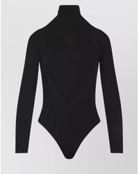 Alaïa - Viscose Heart Cutout Long-Sleeve Bodysuit - Lyst