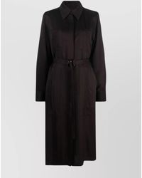 Jil Sander - Collar Belted Waist Coat With Long Sleeves - Lyst