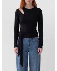 FEDERICA TOSI - Viscose Cutout Long-Sleeve Top - Lyst