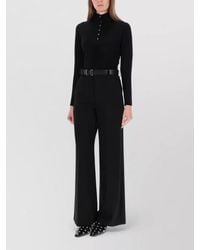 Theory - Henley Jersey Top Button Detail High Collar - Lyst