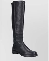 Stuart Weitzman - Knee-High Round Toe Block Heel Boots - Lyst