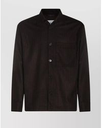 NN07 - Striped Shirt With Point Collar And Pocket - Lyst