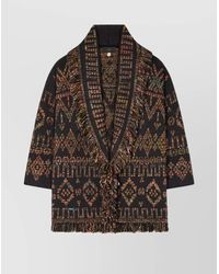 Alanui - Fringe Detailing Wool Blend Cardigan - Lyst