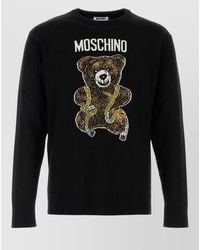 Moschino - Wool Sweater Crew Neck Graphic Design - Lyst