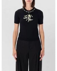 Valentino Garavani - Virgin Wool Crew Neck Top Lilies - Lyst