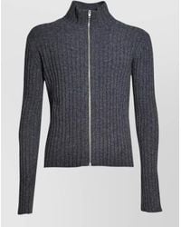 Jil Sander - Wool Zip-Up High Neck Cardigan - Lyst