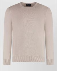 Drumohr - Cotton Crew Neck Long Sleeve Sweater - Lyst