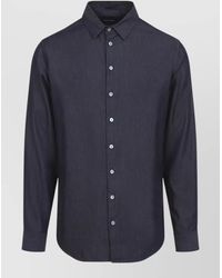 Giorgio Armani - Denim Cotton Long-Sleeve Shirt - Lyst