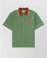 Drole de Monsieur - Short Sleeve Top Contrast Collar Trim - Lyst