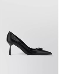 Prada - Leather Pumps With Glossy Finish And Pointed Toe - Lyst