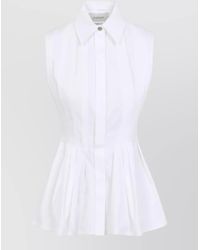 Sportmax - Cotton Sleeveless Peplum Blouse - Lyst