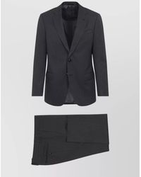 Giorgio Armani - Wool Suit With Notched Collar Jacket - Lyst