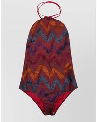 Feel me fab - Keywest One Piece Swimsuit Zigzag Halter - Lyst