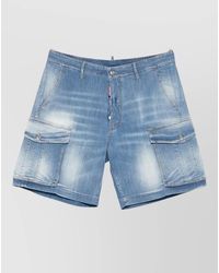 DSquared² - Denim Shorts Belt Loops Cargo Pockets - Lyst