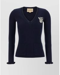 Valentino Garavani - Virgin Wool Embroidered Jumper - Lyst