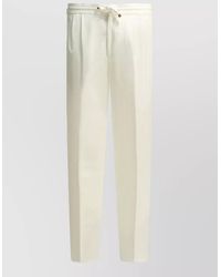 Brunello Cucinelli - Linen Cotton Pants Pleated Front Back Pocket - Lyst