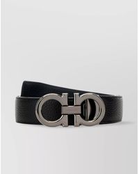 Ferragamo - Adjustable Reversible Leather Belt With Textured Finish - Lyst