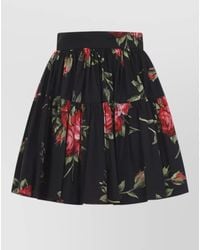 Dolce & Gabbana - Cotton Floral-Print Ruffled Mini Skirt - Lyst