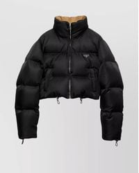 Prada - Short Down Jacket Stand-Up Collar - Lyst