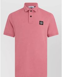 Stone Island - Cotton Short-Sleeve Polo Shirt - Lyst