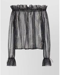 Saint Laurent - Silk Lurex Blouse - Lyst