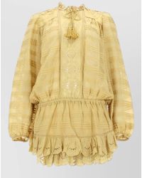 Isabel Marant - Long Sleeve Lace Top Ruffled Hem - Lyst