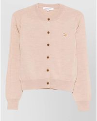 Maison Kitsuné - Baby Fox Wool Knit Crew Cardigan - Lyst