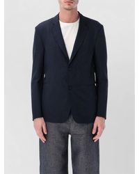 Emporio Armani - Single-Breasted Seersucker Blazer - Lyst