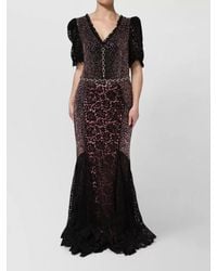 Dolce & Gabbana - Crystal Embellished Lace V-Neck Slim-Fit Maxi Dress - Lyst