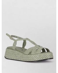 LA ROSE - Maui Platform Sandal Wooden Sole Slingback - Lyst