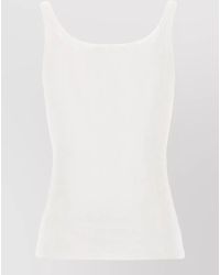 Dolce & Gabbana - Cotton Ribbed Top Scoop Neck Design - Lyst