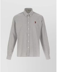 Ami Paris - Striped Cotton Regular-Fit Long-Sleeve Shirt - Lyst
