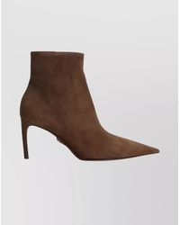 Dolce & Gabbana - Suede Pointed-Toe Ankle Boots - Lyst