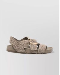 Loewe - Suede Crossover Strap Sandals - Lyst