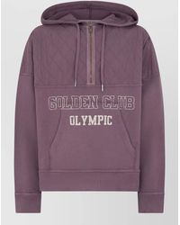 Golden Goose - Half Zip Cotton Hoodie Kangaroo Pocket - Lyst